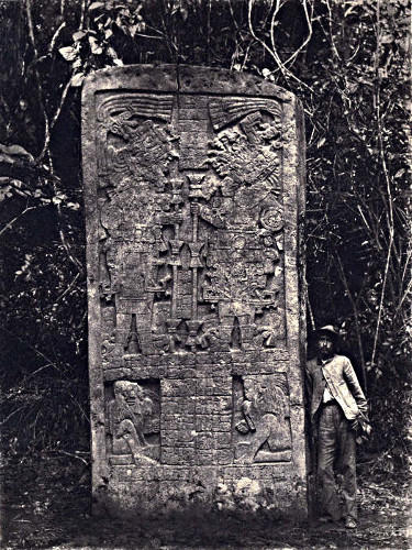 Sculptured monolith at Ixkun