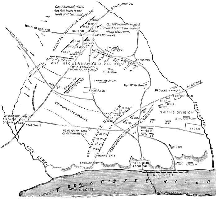 MAP OF THE BATTLE OF SHILOH