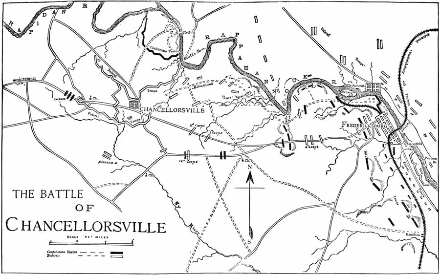 MAP OF THE BATTLE OF CHANCELLORSVILLE