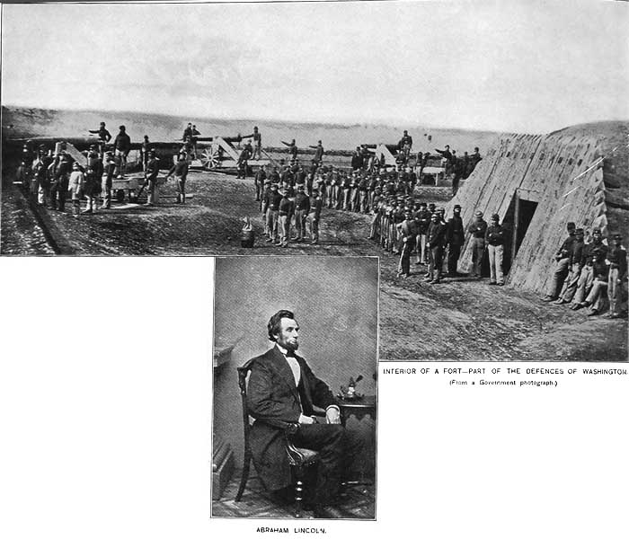 INTERIOR OF A FORT AND ABRAHAM LINCOLN