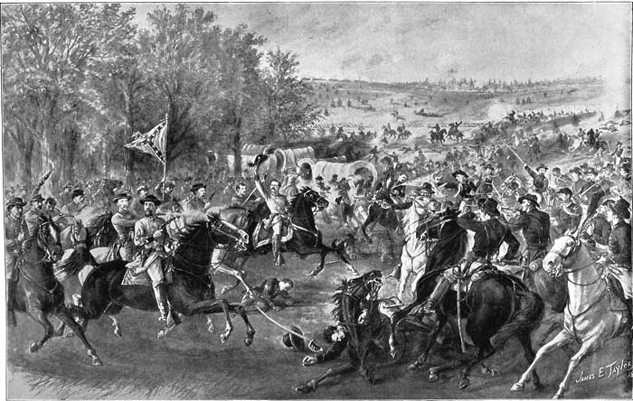 CHARGE OF CONFEDERATE CAVALRY AT TREVILIAN STATION, VIRGINIA
