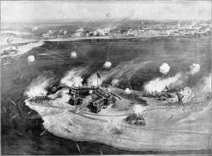 BOMBARDMENT OF THE CONFEDERATE LINES BY FORT PICKENS