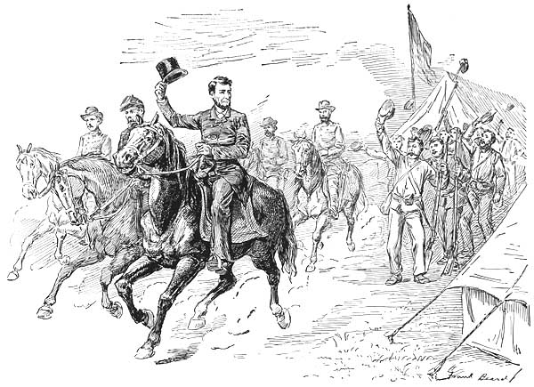 PRESIDENT LINCOLN VISITING CAMP