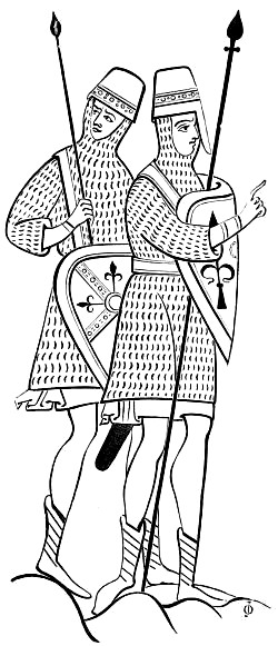 two men with spears and shields