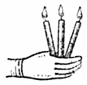 Fig. 5.—Tapers used in exorcising evil spirits.