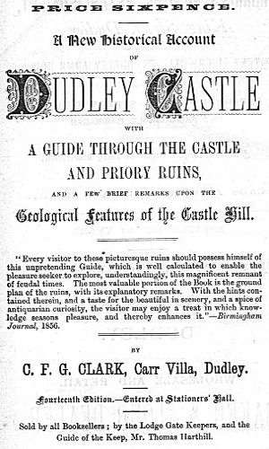 Advert for Dudley Castle guidebook