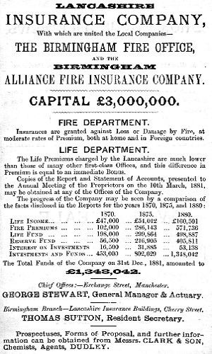 Advert for Lancashire Insurance Company