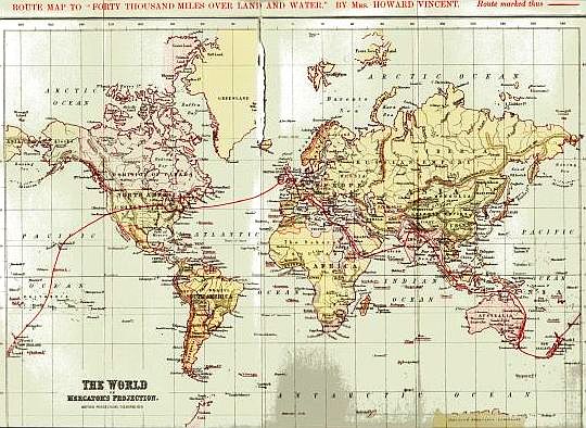 Route Map to Forty Thousand Miles over Land and Water
