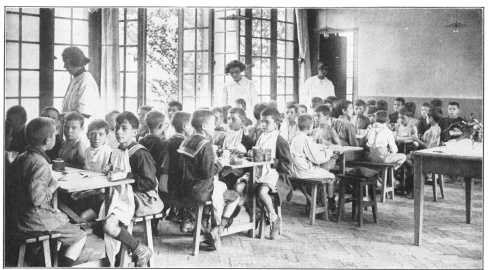 Photo, Keystone View Co.


THE LUNCH HOUR IN A FRENCH SCHOOL WHERE EXERCISE, OUT-OF-DOOR LIFE,
SUNSHINE AND FRESH AIR ARE CONSIDERED ESSENTIAL