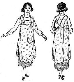 drawing of woman in full apron