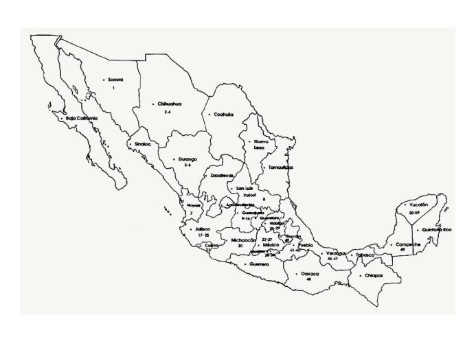 Map of Mexico and its states