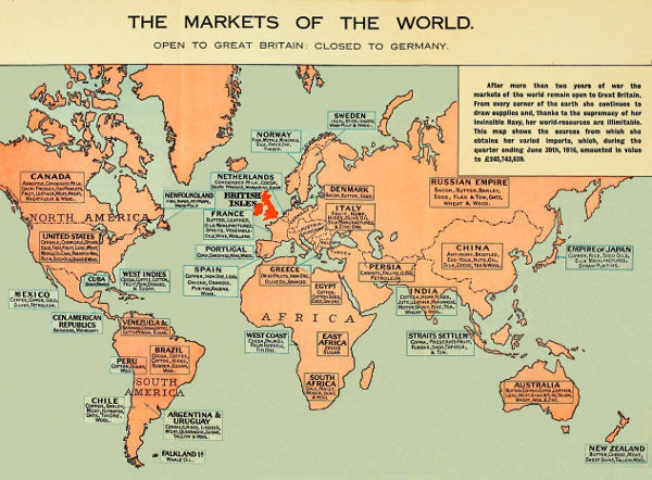 THE MARKETS OF THE WORLD. OPEN TO GREAT BRITAIN: CLOSED TO GERMANY