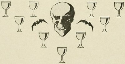 Decoration: skull and cups