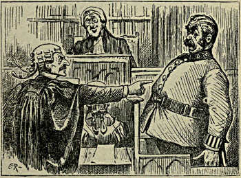 Barrister fiercely cross-examining policeman