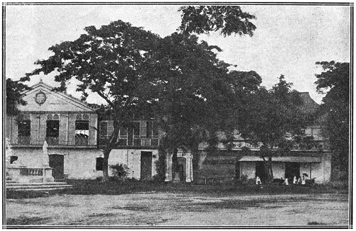 Rizal’s uncle inherited this home in Biñan from Rizal’s grandfather. Once the largest dwelling in Biñan, it is now a cinematograph and the home of two families. The Rizal monument stands in front of it.