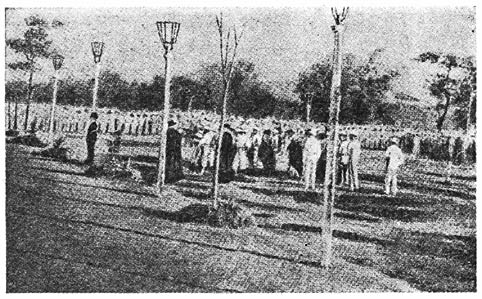 Rizal’s sacrifice of his life, on the Luneta, Manila, December 30th, 1896. He is now buried, in the imposing Rizal Mausoleum, near the scene of his execution.