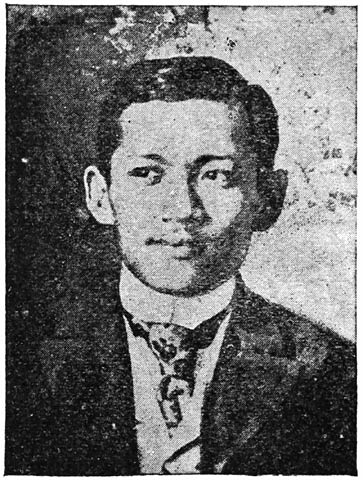Rizal at 28. From a group picture, taken in Paris, with the Artist Luna’s family.