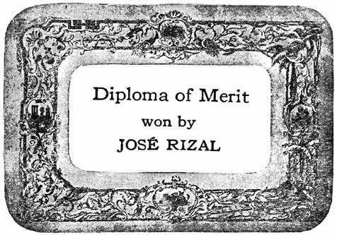 Diploma of Merit won by José Rizal
