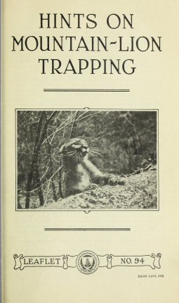 Hints on Mountain-lion Trapping, USDOA Leaflet No. 94