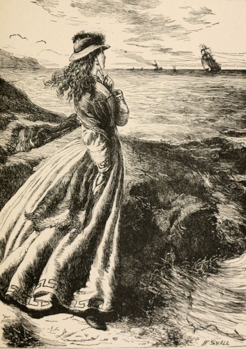 woman looking at ships on the sea