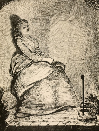 woman looking at fire