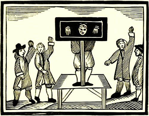 It is a Man pelted in the Pillory