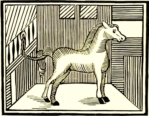 A Mare tied with her tail to the Manger