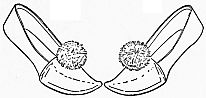 drawing of slippers with toes pointed toward each other