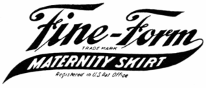 Fine-Form, TRADE MARK, MATERNITY SKIRT, Registered in US Pat Office