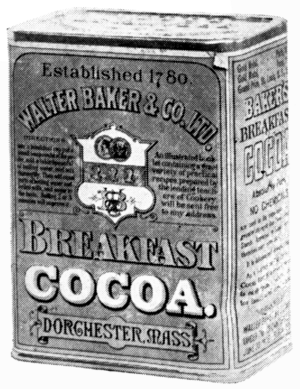 Established 1780, WALTER BAKER & CO. LTD., Breakfast, COCOA., DORCHESTER, MASS