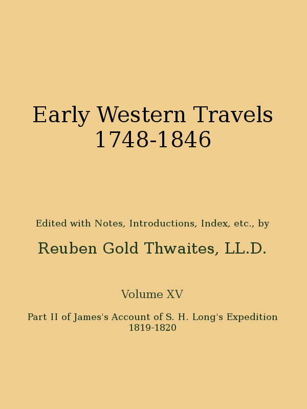 Early Western 1748-1846, Volume by Thwaites, Reuben — a Project Gutenberg