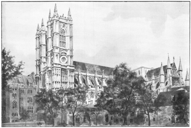 WESTMINSTER ABBEY FROM DEAN’S YARD.