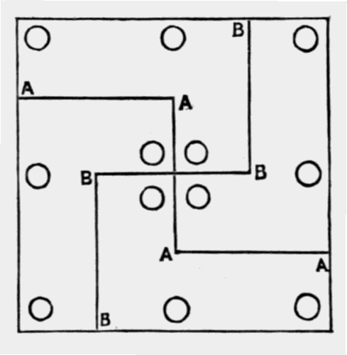 plan of
Square and Circle Puzzle after cutting