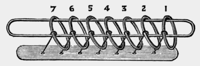 seven rings
around a long, narrow loop
