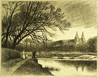 landscape: river with church in background