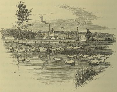 landscape with water in foreground and mill in background