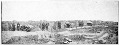 A FRONT-LINE TRENCH, WITH SANDBAG PARAPET
