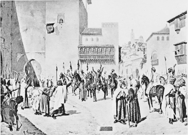 A Proclamation in Granada, by Boabdil.

From a Painting by Placido Francés. National Exhibition of Fine Arts,
Madrid, 1884.