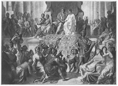 Alexander the Great at one of his luxurious banquets.