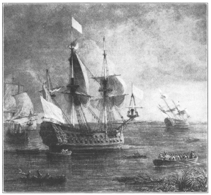 The ships of France at the mouth of the Mississippi

From the painting in the Versailles Collection