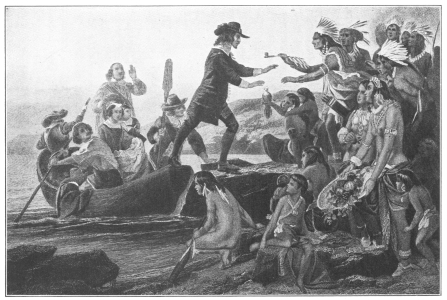 The Landing of Roger Williams.

{180}From the painting by Alonzo Chappel