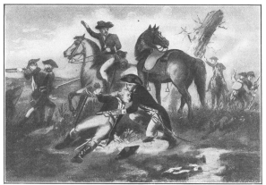 General Lafayette wounded at the Battle of Brandywine.