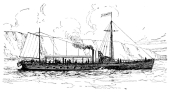 The “Clermont,” Fulton’s first steamboat.