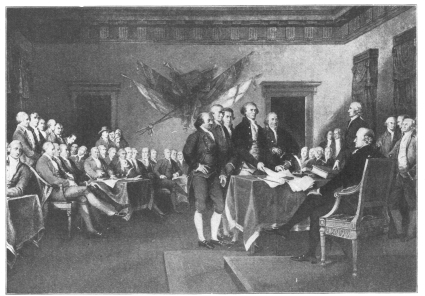 The signing of the Declaration of Independence, that
historic document of which Jefferson was the author.