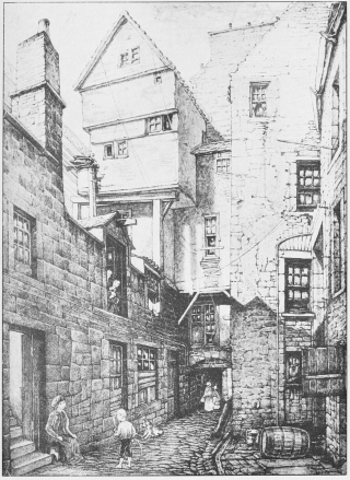 Foot of Brodie’s Close, Cowgate.

(From a Drawing by Bruce J. Home.)
