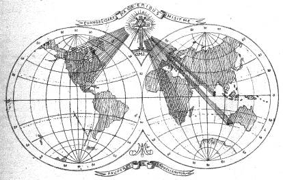 Régions des cinq parties du monde évangélisées par les
Missionnaires Oblats de Marie Immaculée