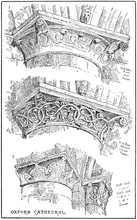 CAPITALS OF THE CHOIR (from a drawing by J. Park Harrison).