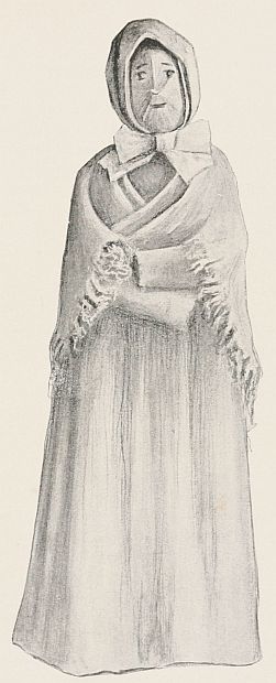 woman with shawl and bonnet and hickory nut face