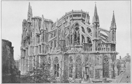 THE CATHEDRAL AFTER THE BOMBARDMENTS OF APRIL, 1917