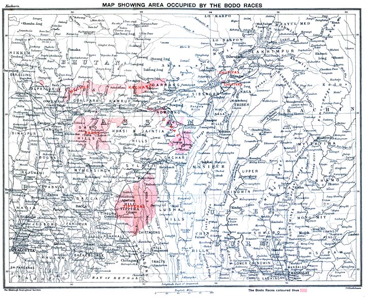 MAP SHOWING AREA OCCUPIED BY THE BODO RACES